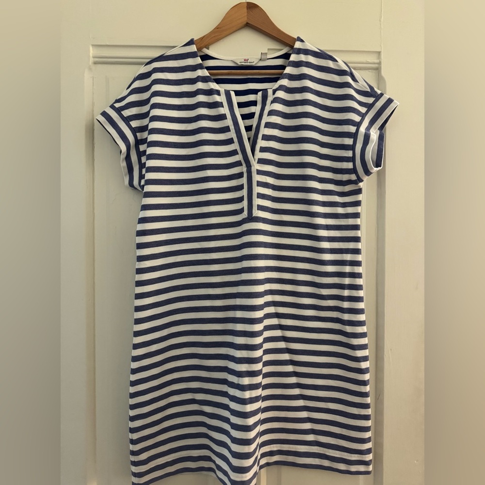 Vineyard Vines Navy and White Striped Dress